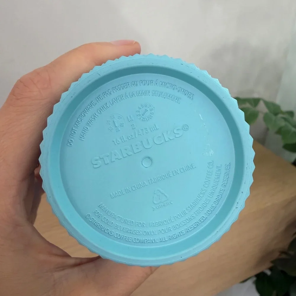 Starbucks Blue Ombre Studded Grid Tumbler 16oz Cold Cup with Straw Iridescent